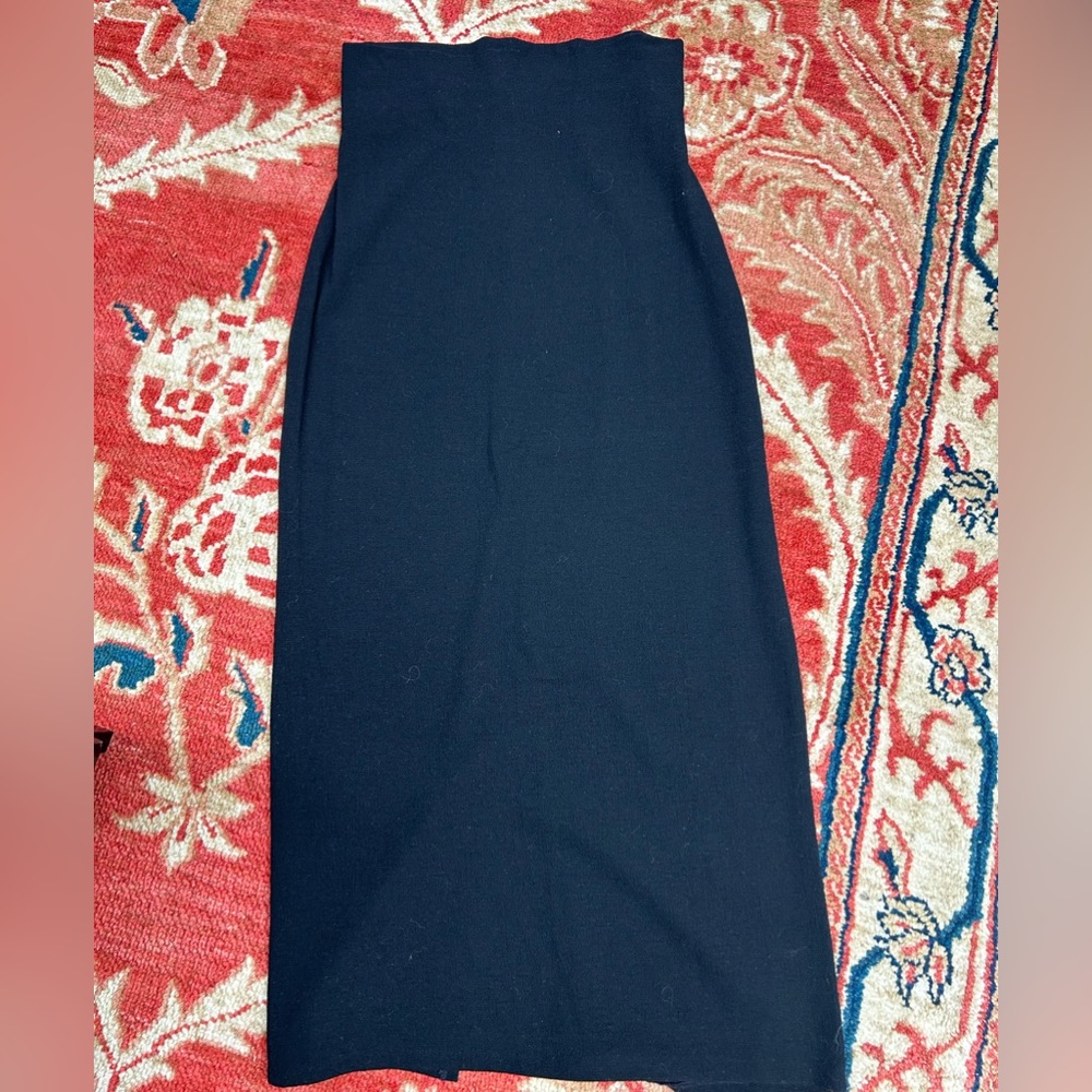 Pamela Dennis vintage black stretch midi skirt